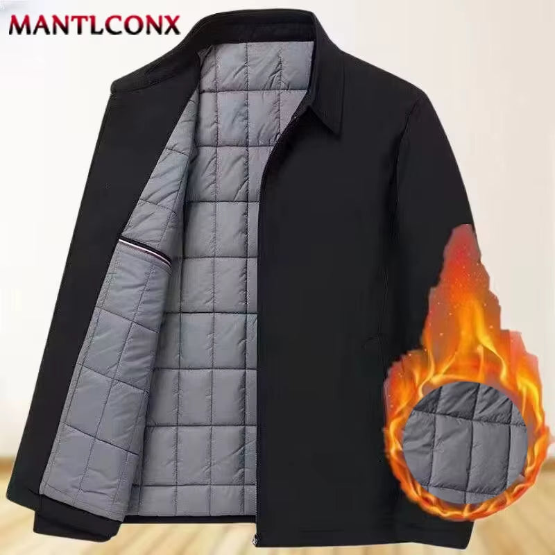 Luxury Men'S Winter Coats Business Casual Thicken Inner Men'S Winter Jacket Fleece Inner Parkas Man Thermal Warm Outerwear L-3XL